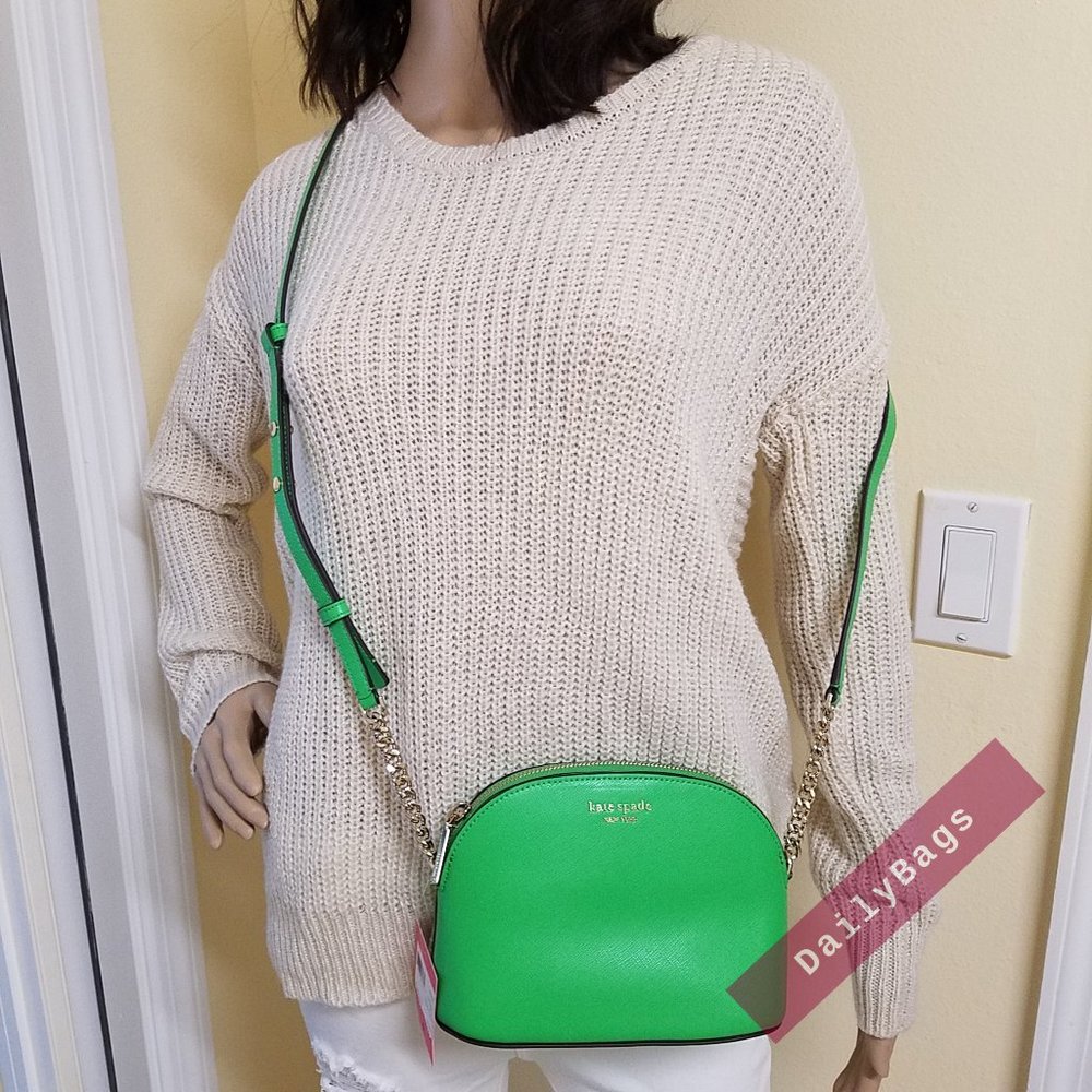 NWT KATE SPADE 100% AUTHENTIC GREEN JAY SMALL DOME CROSSBODY